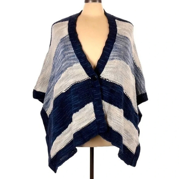 Lane Bryant | Blue Cream Wool Blend Button Front Cardigan Sweater O/S Plus Size - Picture 7 of 7